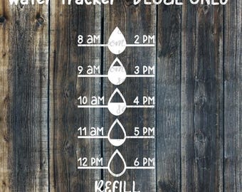 Water Bottle Decal, Hydration Tracker Vinyl | Oracal 651 Gloss | 6X3 Size, Multi-Color, Flat Surface Use