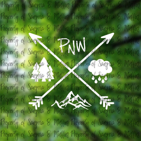 PNW Life Decal, Rustic Arrow And Tree Sticker | Waterproof Oracal 651 Gloss Vinyl | Car, Bottle Sizes