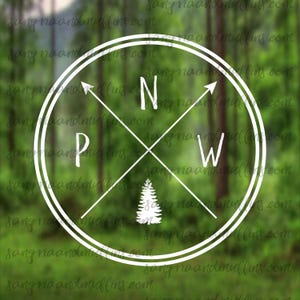 PNW Love Badge Decal, Pacific Northwest, Pacific Northwest Sticker, Hiking Decal, Pacific Northwest Pride, PNW love decal, PNW life decal