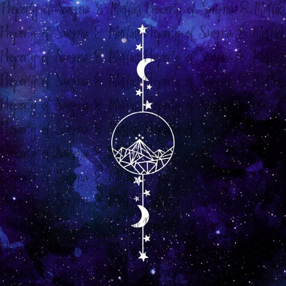 Night Court Decal, Mountain And Star Book Sticker, For Readers - Oracal 651 Vinyl | Gloss Finish, Multiple Sizes