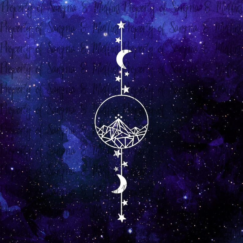 Night Court Decal, Mountain And Star Book Sticker, For Readers - Oracal 651 Vinyl | Gloss Finish, Multiple Sizes Bild 1
