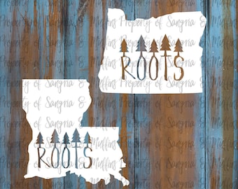 State Roots Vinyl Decal, Tree Design for Car and Laptop (Multiple Sizes)