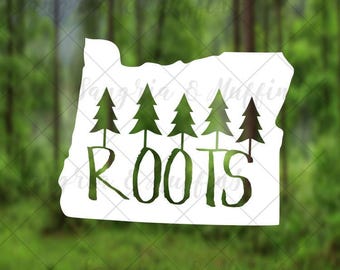 Oregon Roots Decal: Trees Design for Car, Laptop, Tablet