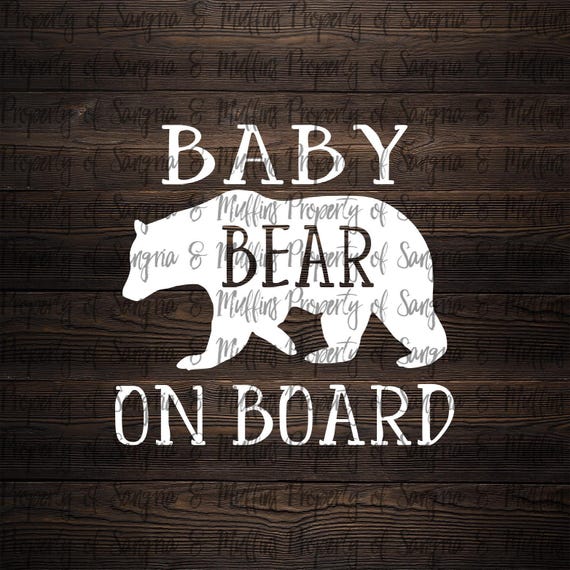 Baby Bear On Board, Cute Kids Car Decal | Oracal 651 Vinyl, Multiple Sizes | Colors Available, SUV Window