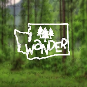 Washington State Wander  Forest Decal - car, window, laptop, tablet decal - pnw love, pnw pride, pnw decal, Washington State decal, WA Love