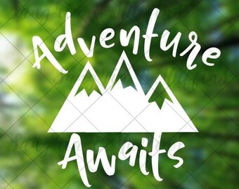 Vinyl Car Decal, Mountain Adventure Design | Oracal 651 Gloss | Multiple Sizes, Custom Colors, Durable
