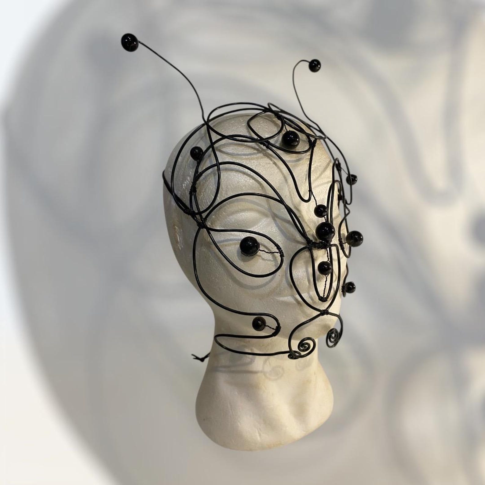 Black Face Mask Wearable Art Unique Face Jewelry Fashion Mask Wire ...