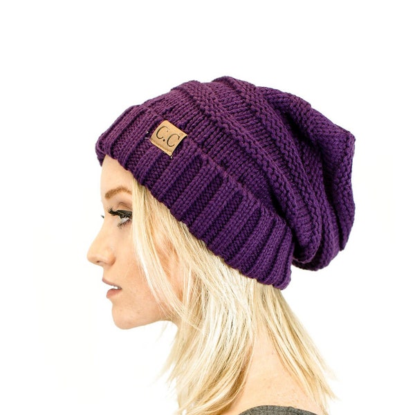 Unisex Mens Womens Knit Oversized Slouchy Beanie Hat PT2