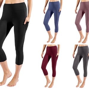 Fern Cropped Leggings, Yoga Pants, Workout Capris, High Waisted Cropped  Leggings 