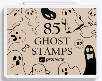 85 Halloween Ghost Stamps for Procreate (Digital Download)