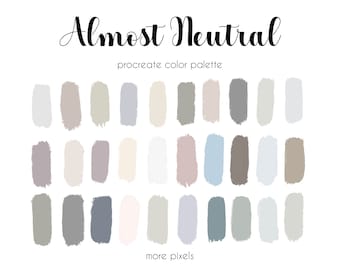 Palette di colori Procreate quasi neutra: 30 campioni (download immediato)