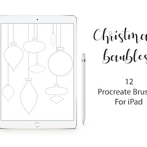 Christmas baubles, Procreate Brushes, iPad Stamp Brushes, INSTANT DOWNLOAD, Commercial Use Included