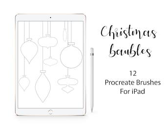 Palline di Natale, pennelli procreati, pennelli per timbri iPad, DOWNLOAD ISTANTANEO, uso commerciale incluso