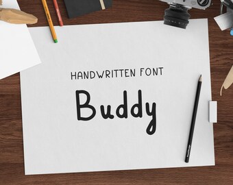 Buddy Font scritto a mano, Font disegnati a mano, Font per prendere appunti digitali, Download istantaneo, Notebook, TTF, OTF, Font Cricut, Carino, Economico, Crafter