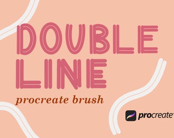 Pennello Procreate a doppia linea: pennello per lettering (download immediato)