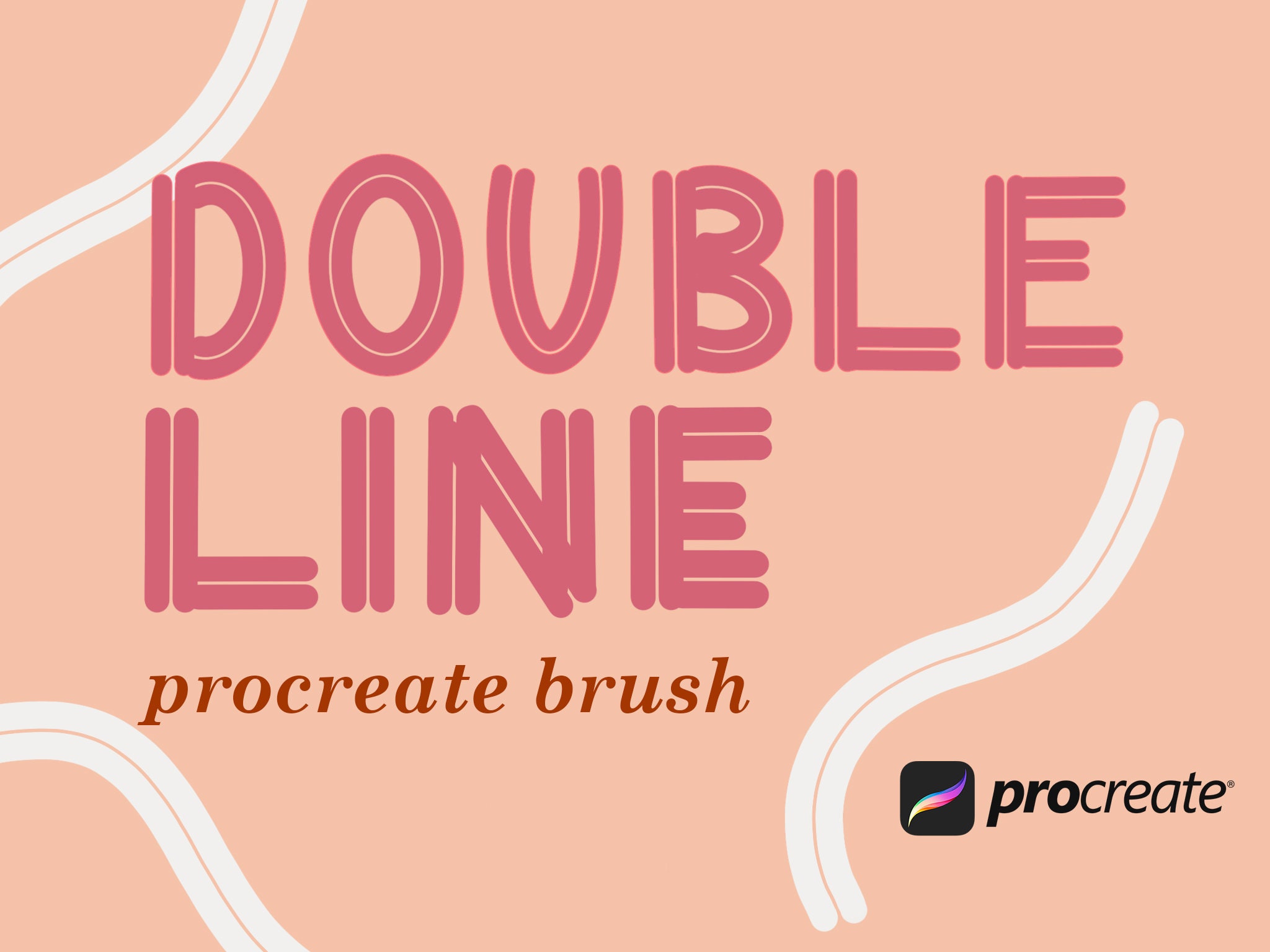 ダブルライン Procreate ブラシ、Procreate ポケット ブラシ、ダブルライン レタリング ブラシ、即時ダウンロード、商用利用可 -  Etsy 日本
