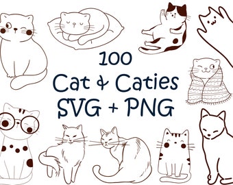 Cat svg png, Gattino, Nursery clip art, Animali, Caties, Cuties doodle, Doodle Cat Png, Silhouette, Cricut, Cutting Files, INSTANT DOWNLOAD