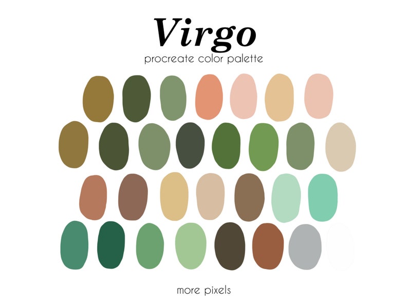 Virgo Procreate Color Palette, Zodiac Color Palette, Hex Code, Ipad ...
