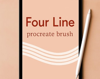 Pennello per lettering a quattro linee per Procreate (download immediato)