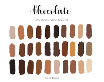 Palette di colori Chocolate Procreate: 30 campioni (download immediato)