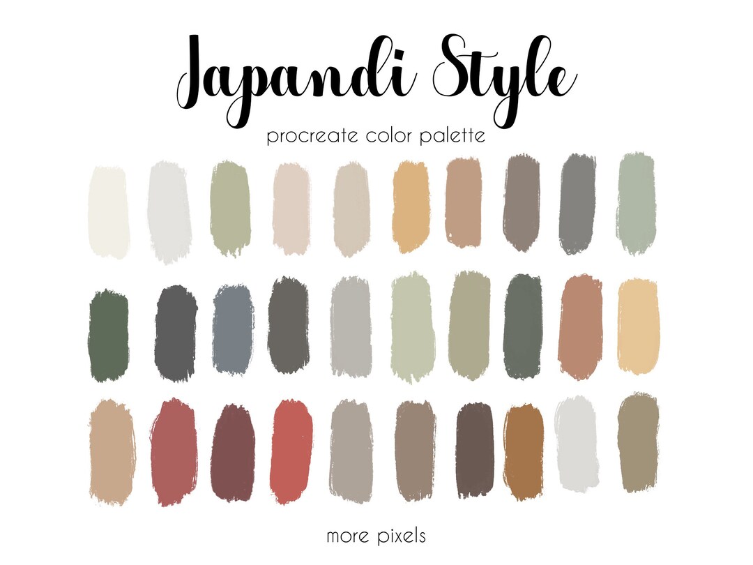 Japandi Style, Procreate Color Palette, Hex Code, Ipad, Color Palette
