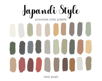 Japandi Style, Procreate Color Palette, Hex Code, iPad, Color Palette, Swatches, INSTANT DOWNLOAD, 30 colors