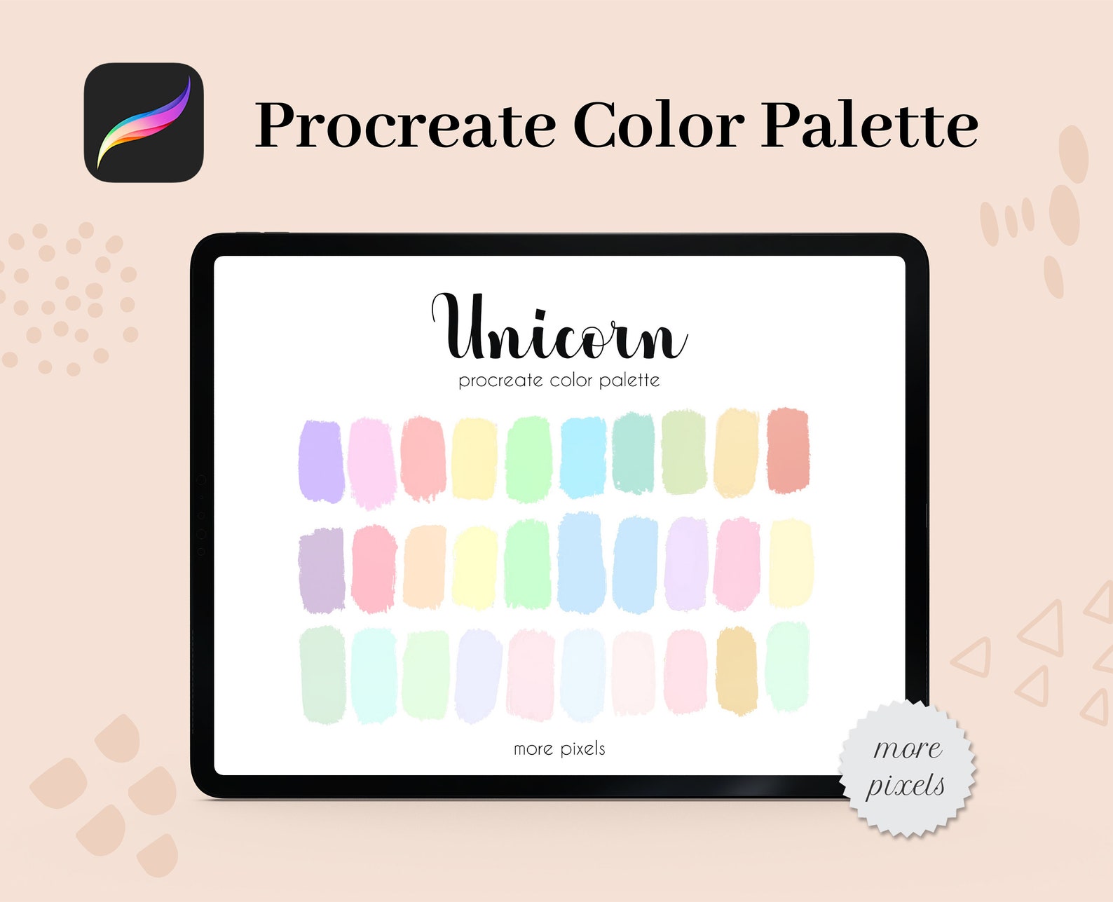 Unicorn, Pastel Rainbow, Procreate Color Palette, Hex Code, Ipad, Color ...