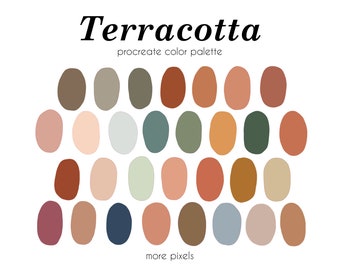 Palette di colori Terracotta: 30 campioni Procreate per iPad (download immediato)