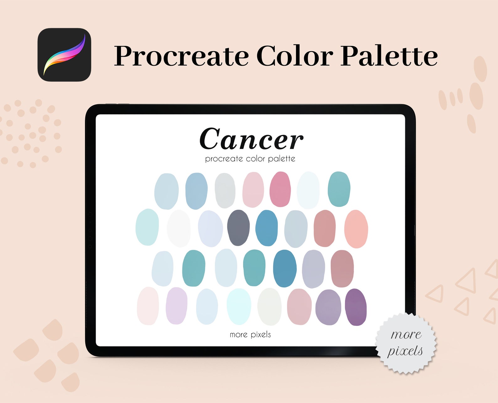 Cancer Procreate Color Palette, Zodiac Color Palette, Hex Code, Ipad ...