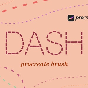 Dashed Line Procreate Brush, Procreate Dash Border Line, Lettering Brush, Fun Digital Procreate Brushes, Commercial Use Included
