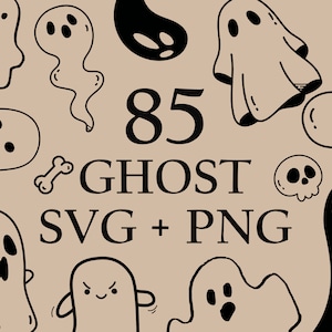 85 Ghost svg png, Halloween, Cute Ghost, Boo, Ghosts Clip Art, Scary Doodle Png Bundle, Silhouette, Cricut, Cutting Files, SOFORT DOWNLOAD