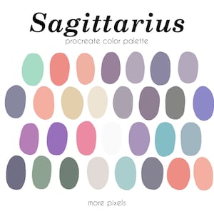 Sagittaire Procreate Color Palette, Palette de couleurs Zodiac, Code Hex, iPad, Palette de couleurs, Nuancier, TÉLÉCHARGEMENT INSTANTANÉ, 30 couleurs