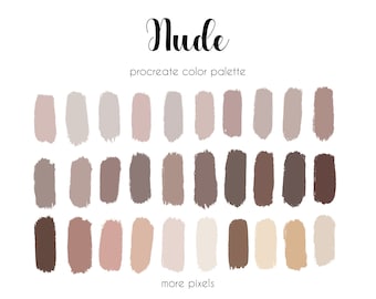 Nudo, Procreate Color Palette, Hex Code, iPad, Color Palette, Swatches, INSTANT DOWNLOAD, 30 colori