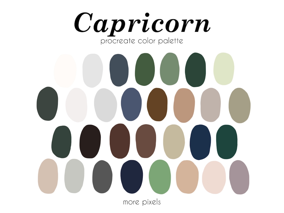 Capricorn Procreate Color Palette Zodiac Color Palette Hex - Etsy UK