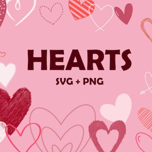 36 corações svg png, clip art de coração, pacote desenhado à mão, svg de Dia dos Namorados, rabisco, amor svg, Cricut, conjunto de clip art digital, DOWNLOAD INSTANTÂNEO