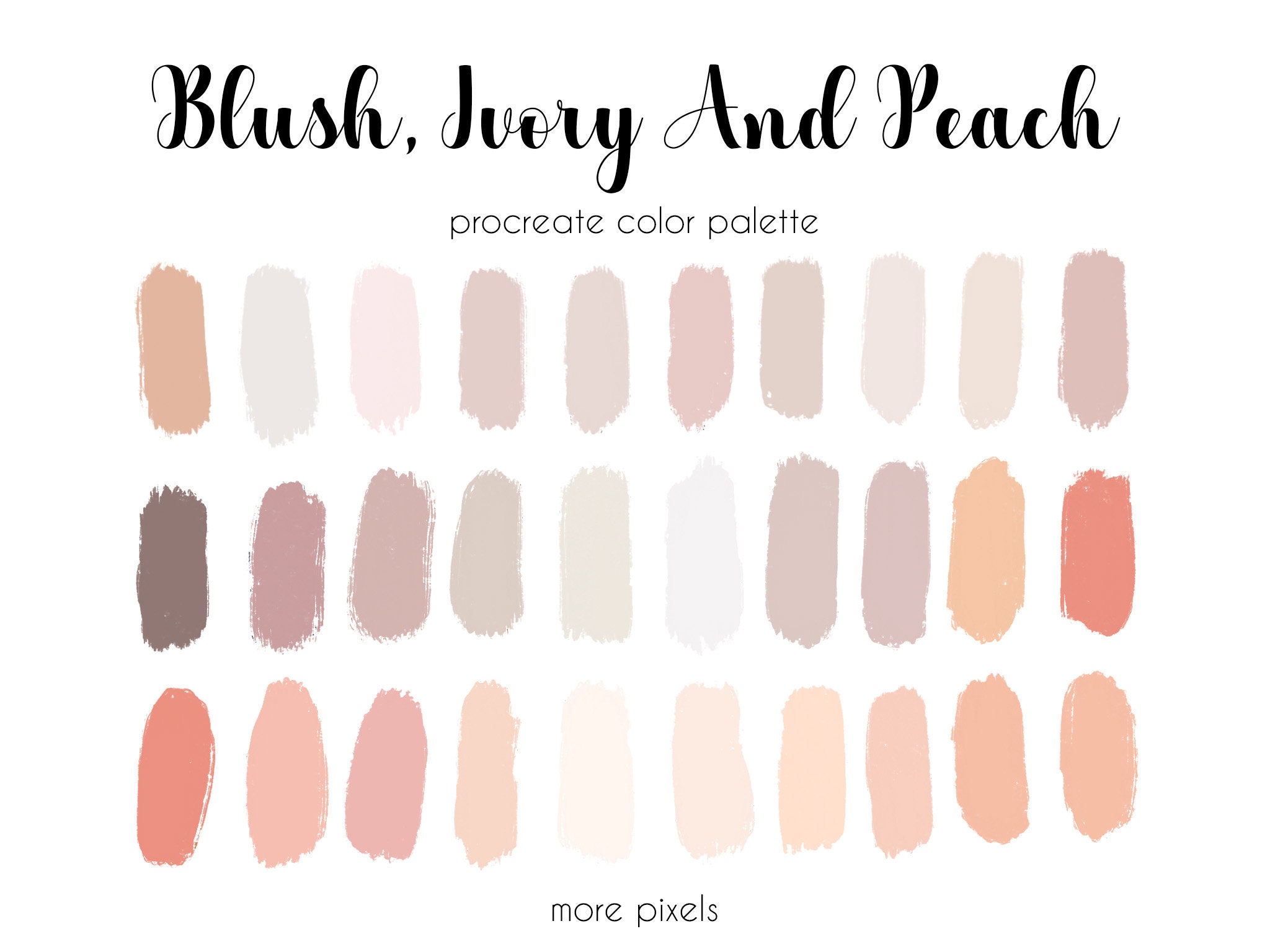 Blush Ivory and Peach Procreate Color Palette Hex Code - Etsy