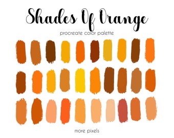 Palette di colori Procreate Shadows of Orange: 30 campioni (download immediato)