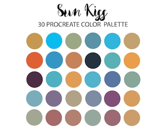 Sun kiss Procreate Color Palette, Nudes color palette, Hex Code, iPad, Color Palette, Swatches, INSTANT DOWNLOAD, 30 colori