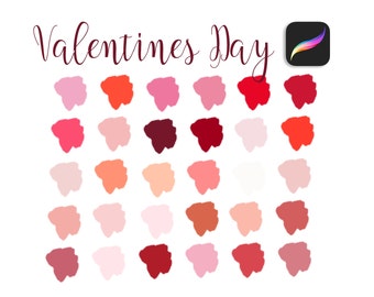 Valentines Procreate Color Palette, iPad, Tavolozza dei colori, Campioni, DOWNLOAD ISTANTANEO, 30 colori
