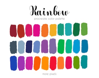 Rainbow Procreate färgpalett: 30 färgprover för iPad (nedladdning direkt)