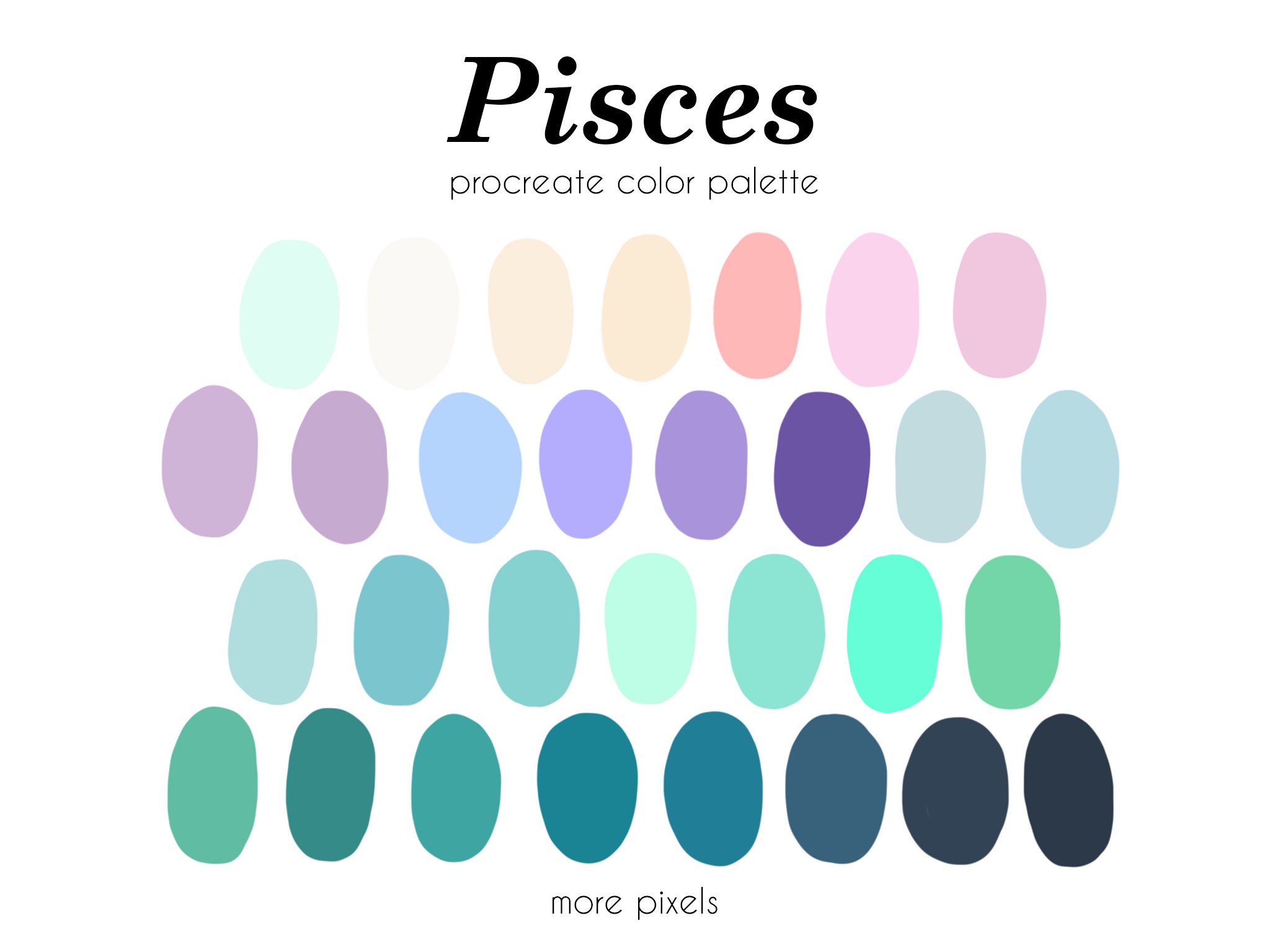 Pisces Procreate Color Palette Zodiac Color Palette Hex Etsy