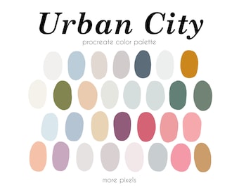 Palette di colori Urban City Procreate: 30 campioni (download immediato)