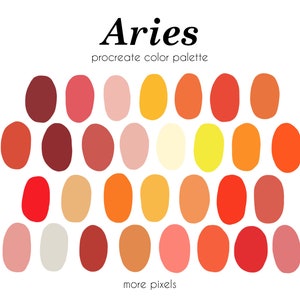 Aries Procreate Color Palette Zodiac Color Palette Hex Code - Etsy