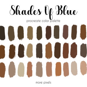 Shadows of Brown, Procreate Color Palette,  Hex Code, iPad, Color Palette, Swatches, INSTANT DOWNLOAD, 30 colors