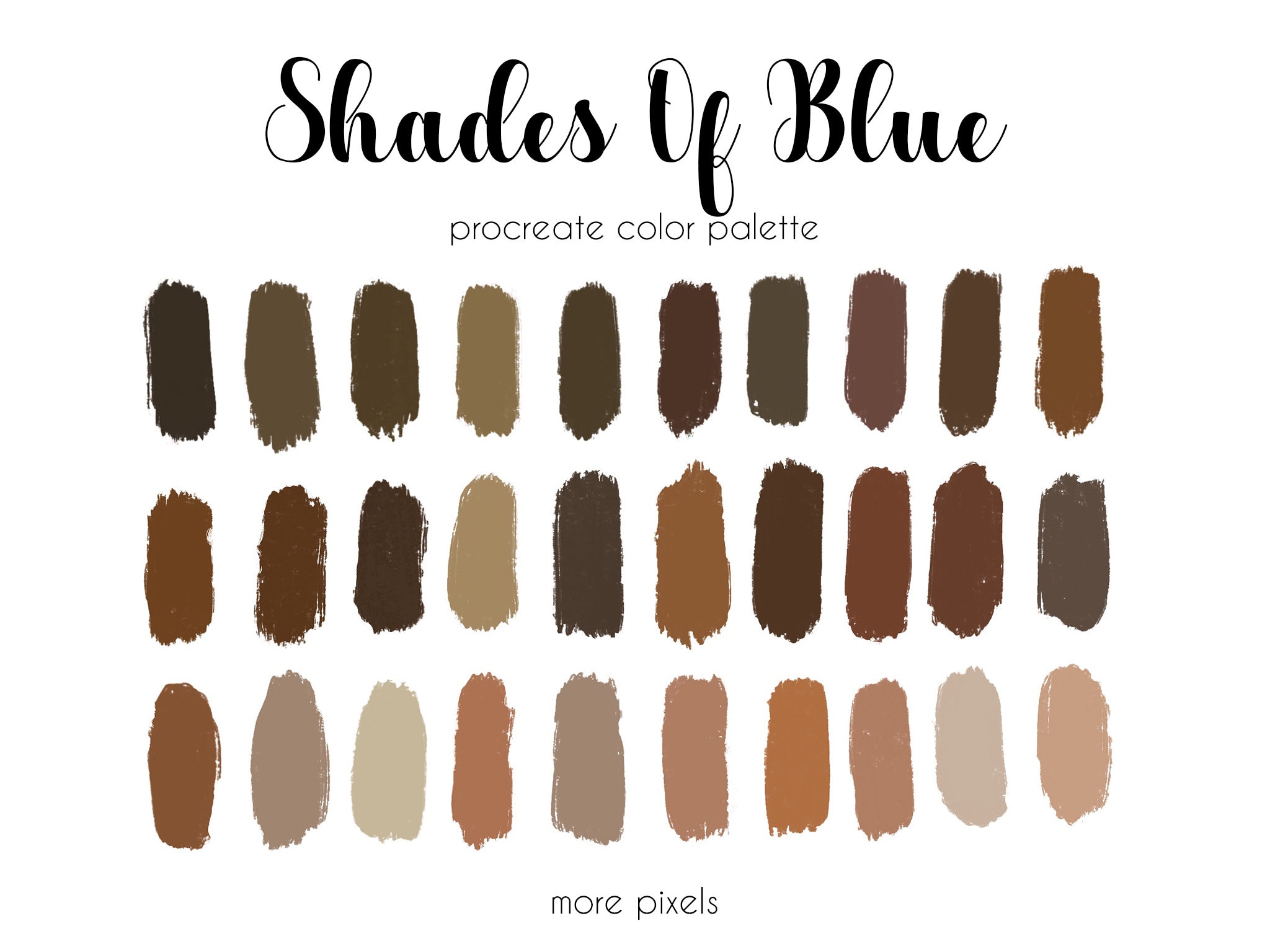 Shadows Of Brown Procreate Color Palette Hex Code Ipad Etsy