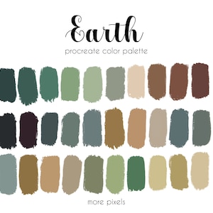 Earth Color Palette, Procreate Color Palette, Hex Code, iPad, Kleurenpalet, Swatches, INSTANT DOWNLOAD, 30 kleuren