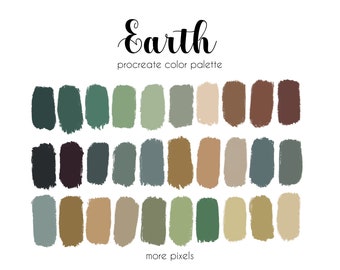 Earth Tones Procreate Color Palette: 30 Swatches (Instant Download)