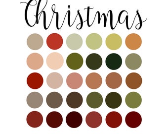 Christmas Procreate Swatches, Holidays  Procreate Swatches, Procreate Color Palette, iPad, Color Palette, Swatches, INSTANT DOWNLOAD