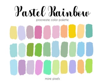 Pastel Rainbow Procreate Color Palette: 30 Swatches (Instant Download)