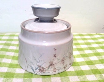 Rare Vintage - Noritake Woodstock - Sugar Bowl with LId - Gray & Taupe Wild Grasses